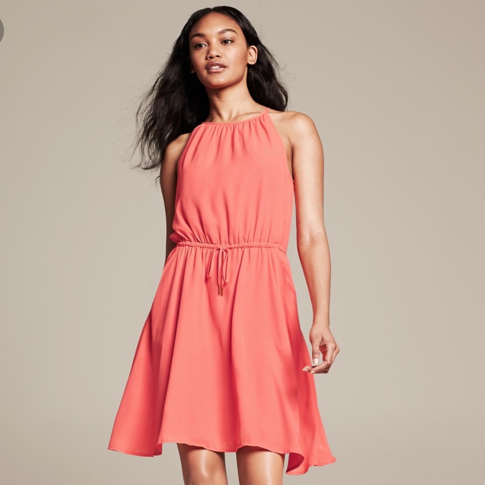 Banana Republic peach halter dress size 0P